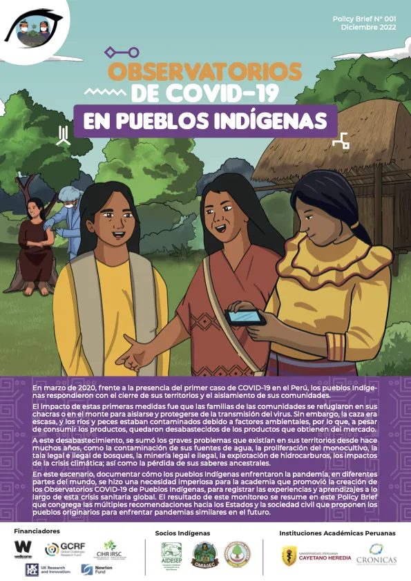 Policy recomendations from the COVID-19 Observatories in Indigenous Peoples for Peruvian stake holders|| Recomendaciones de políticas de los Observatorios de COVID-19 en Pueblos Indígenas para Perú